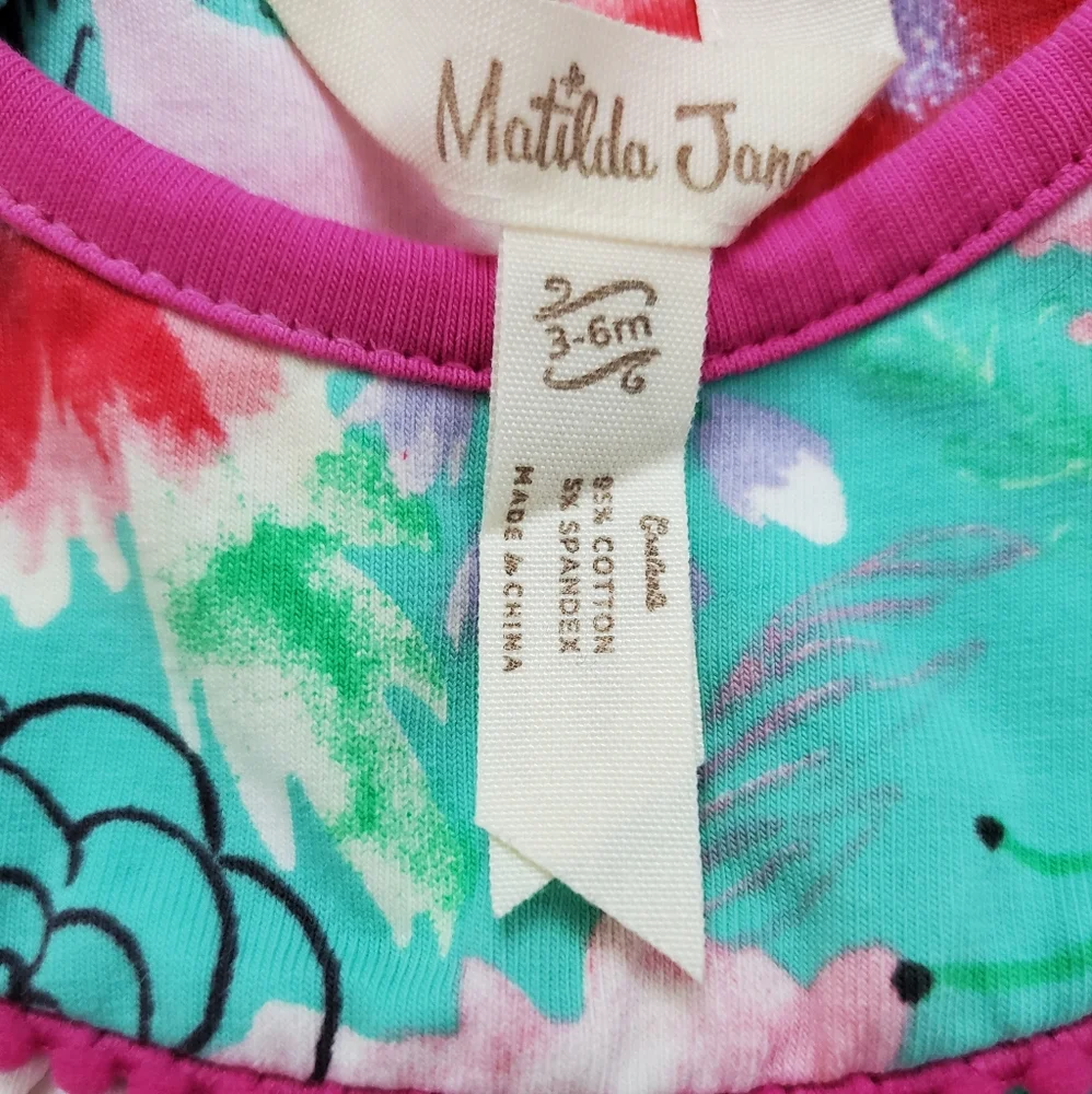 Matilda Jane Pick Up Sticks The Adventure Begins Floral Dress sz3-6m